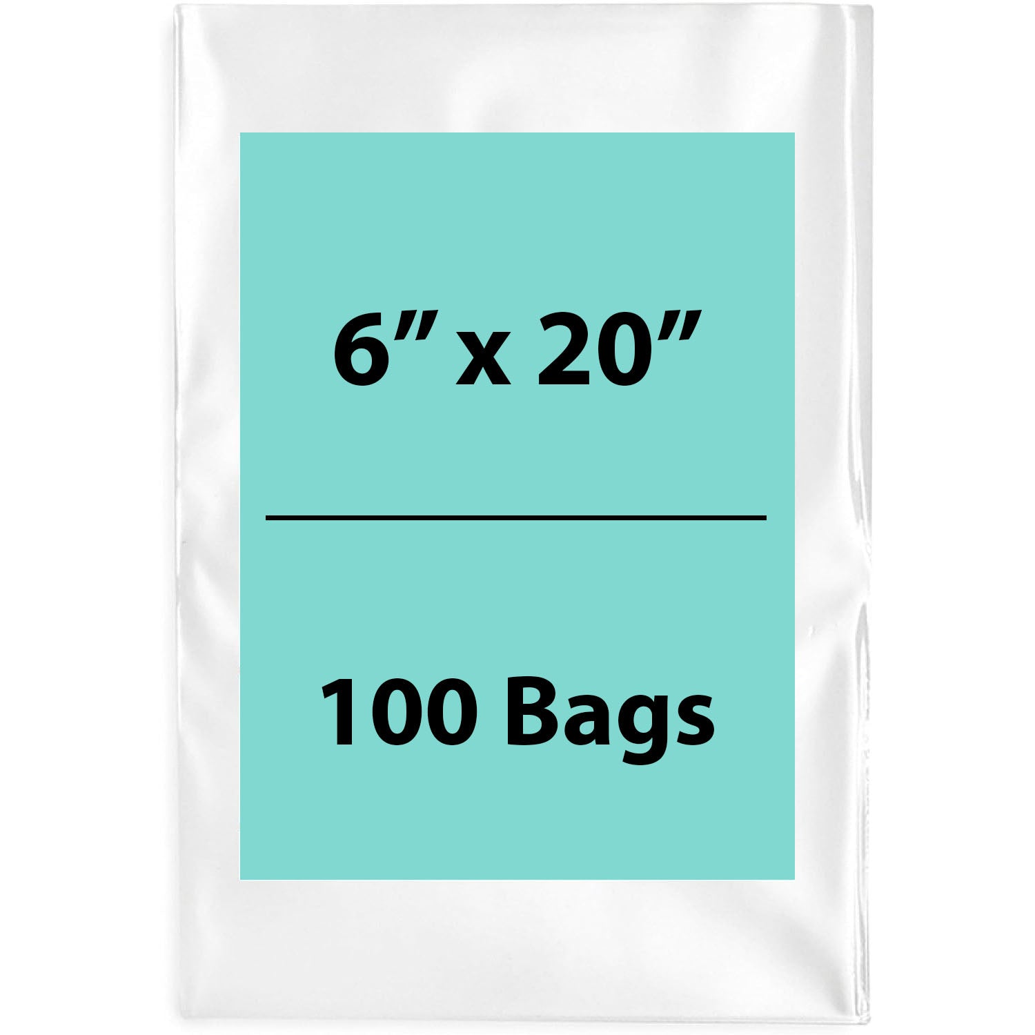 Clear Poly Bags 2 Mil Size: 6 inch (width) X 20 inch (height) Pack of 100 Bags