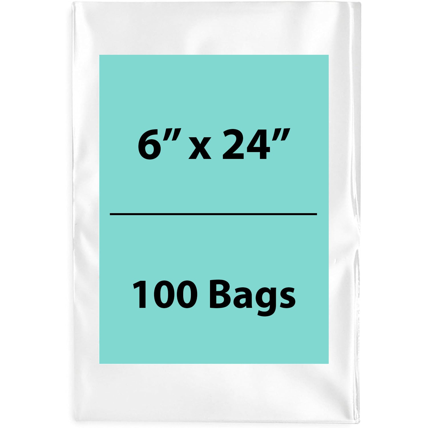 Clear Poly Bags 2 Mil Size: 6 inch (width) X 24 inch (height) Pack of 100 Bags