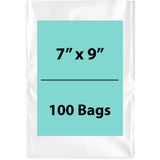 Clear Poly Bags 2 Mil Size: 7 inch (width) X 9 inch (height) Pack of 100 Bags
