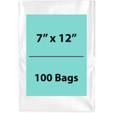 Clear Poly Bags 2 Mil Size: 7 inch (width) X 12 inch (height) Pack of 100 Bags