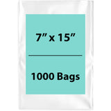 Clear Poly Bags 2 Mil Size: 7 inch (width) X 15 inch (height) Pack of 1000 Bags