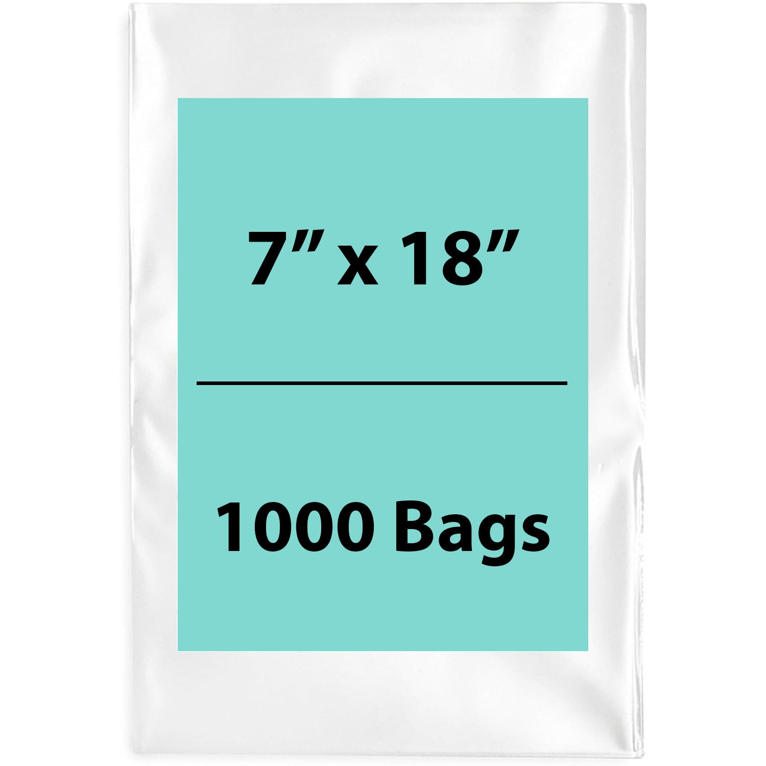 Clear Poly Bags 2 Mil Size: 7 inch (width) X 18 inch (height) Pack of 1000 Bags