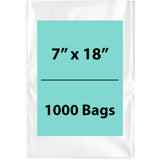 Clear Poly Bags 2 Mil Size: 7 inch (width) X 18 inch (height) Pack of 1000 Bags