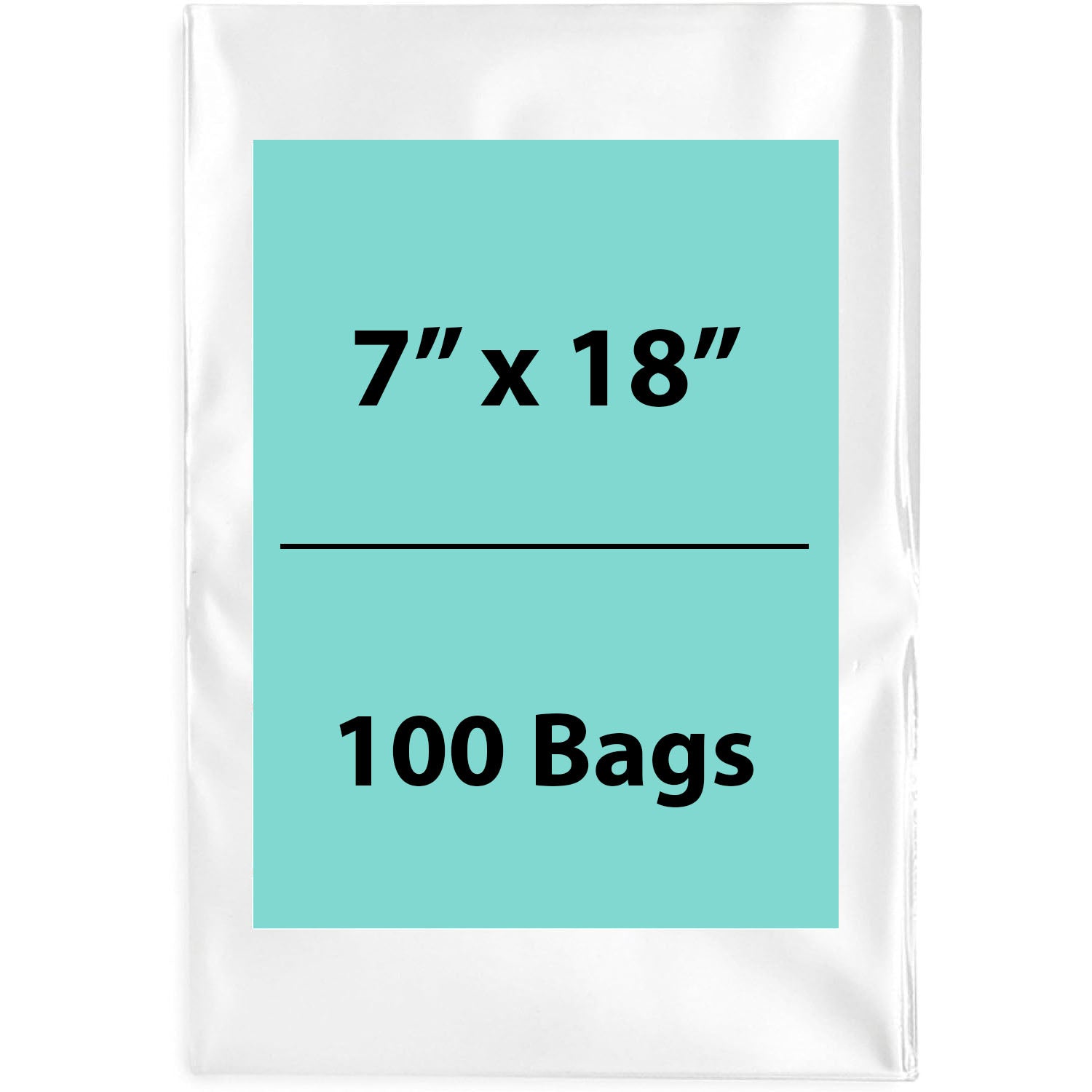 Clear Poly Bags 2 Mil Size: 7 inch (width) X 18 inch (height) Pack of 100 Bags