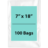 Clear Poly Bags 2 Mil Size: 7 inch (width) X 18 inch (height) Pack of 100 Bags