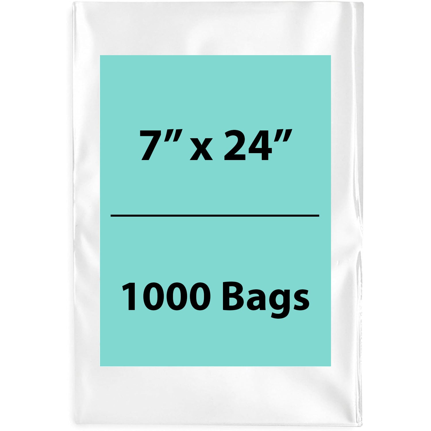 Clear Poly Bags 2 Mil Size: 7 inch (width) X 24 inch (height) Pack of 1000 Bags