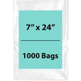 Clear Poly Bags 2 Mil Size: 7 inch (width) X 24 inch (height) Pack of 1000 Bags