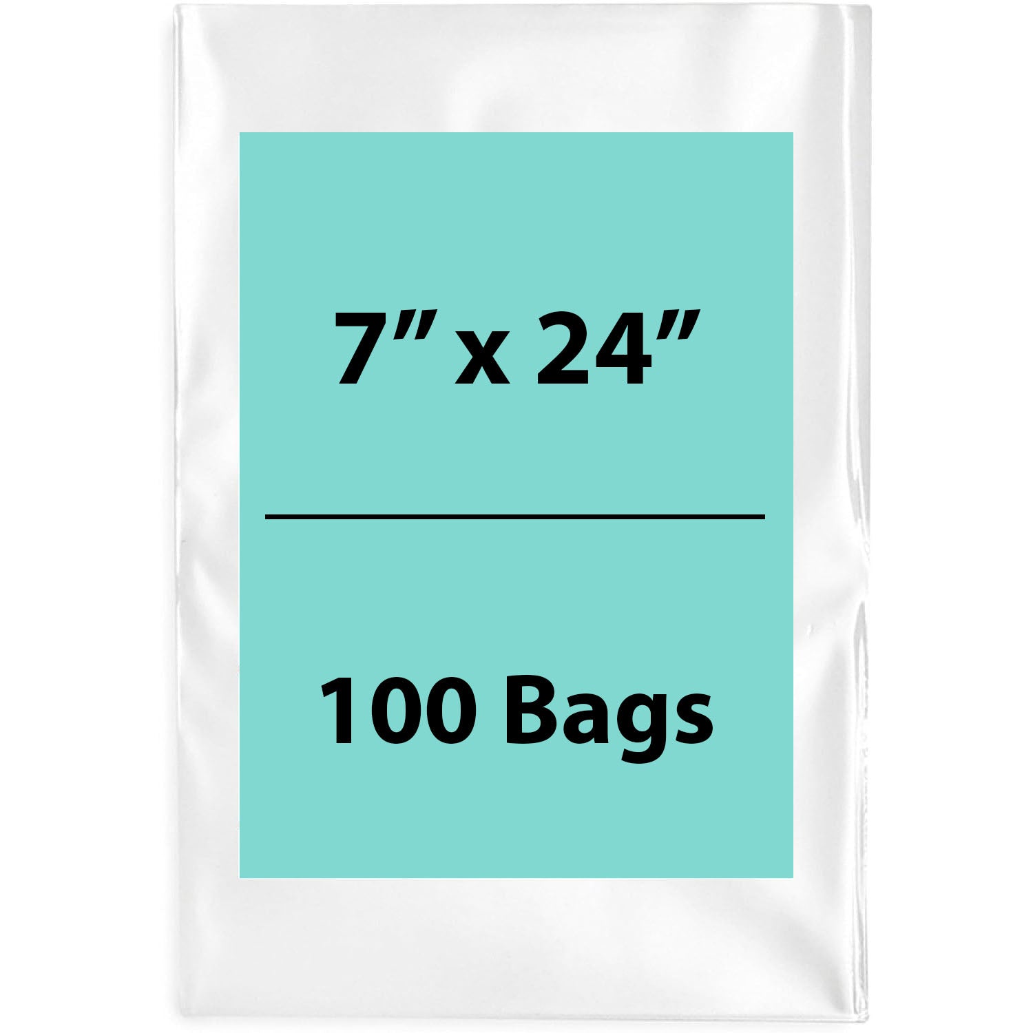 Clear Poly Bags 2 Mil Size: 7 inch (width) X 24 inch (height) Pack of 100 Bags