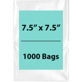 Clear Poly Bags 2 Mil Size: 7.5 inch (width) X 7.5 inch (height) Pack of 1000 Bags