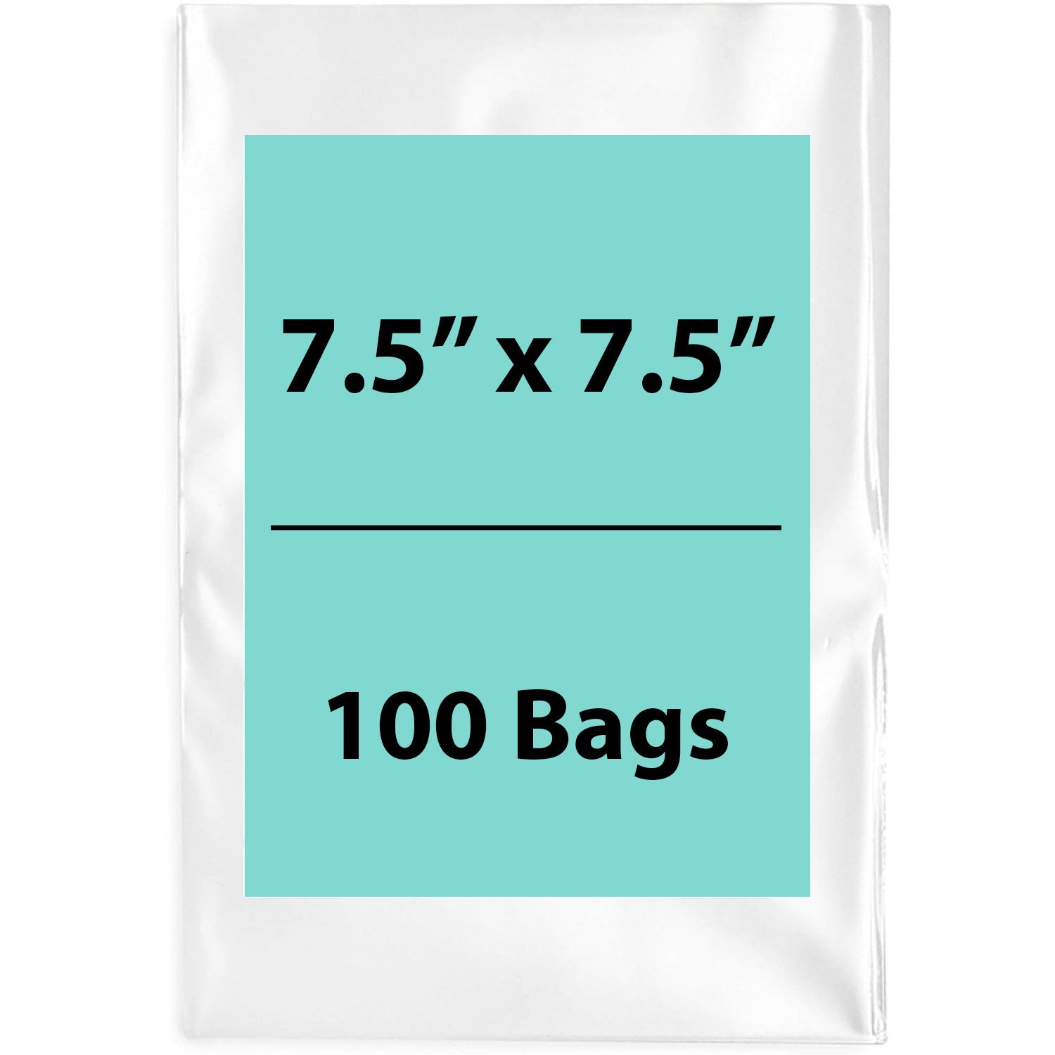 Clear Poly Bags 2 Mil Size: 7.5 inch (width) X 7.5 inch (height) Pack of 100 Bags