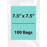 Clear Poly Bags 2 Mil Size: 7.5 inch (width) X 7.5 inch (height) Pack of 100 Bags