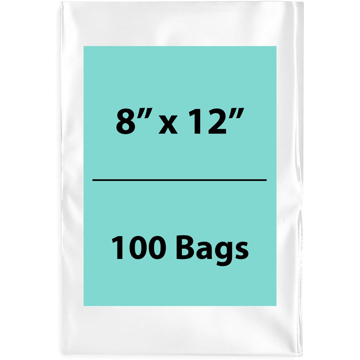 Clear Poly Bags 2 Mil Size: 8 inch (width) X 12 inch (height) Pack of 100 Bags