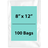 Clear Poly Bags 2 Mil Size: 8 inch (width) X 12 inch (height) Pack of 100 Bags