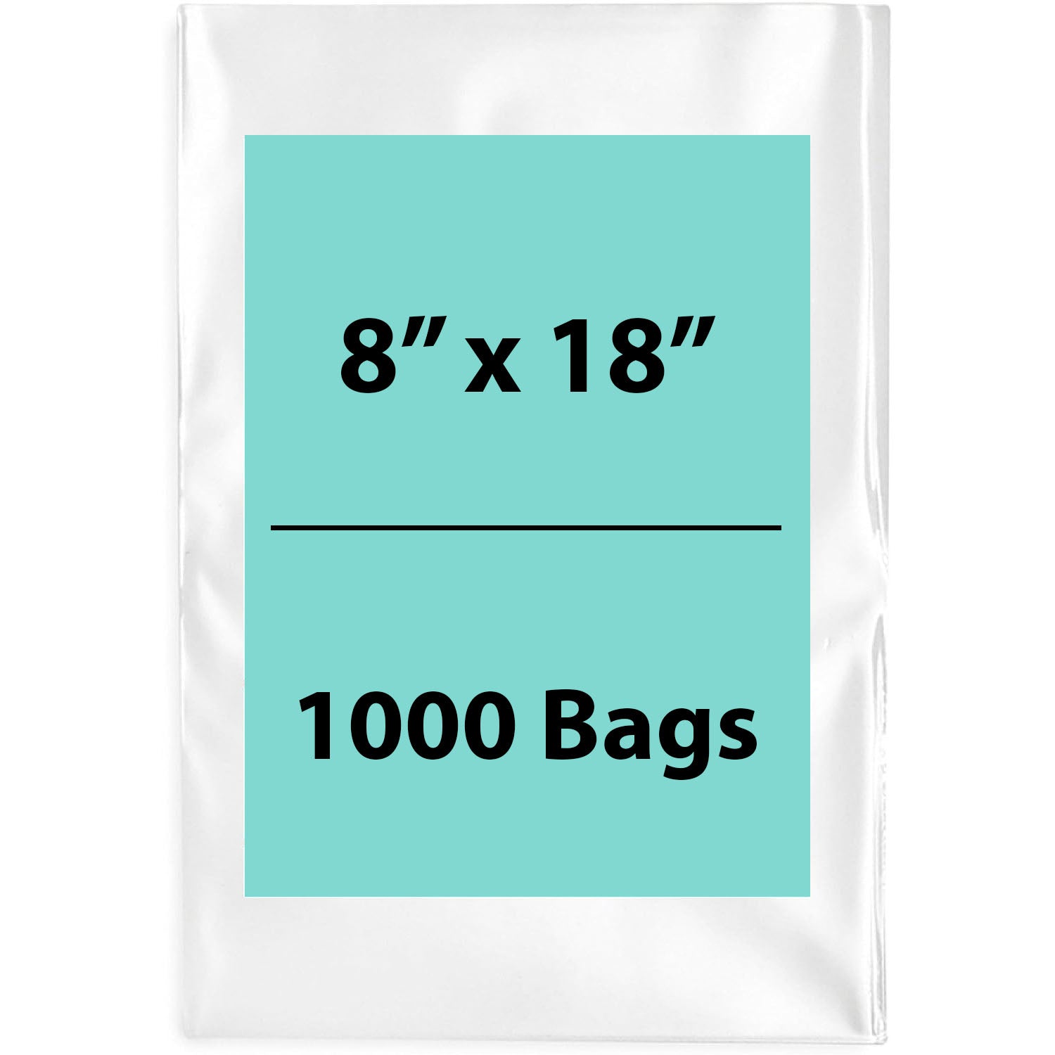 Clear Poly Bags 2 Mil Size: 8 inch (width) X 18 inch (height) Pack of 1000 Bags