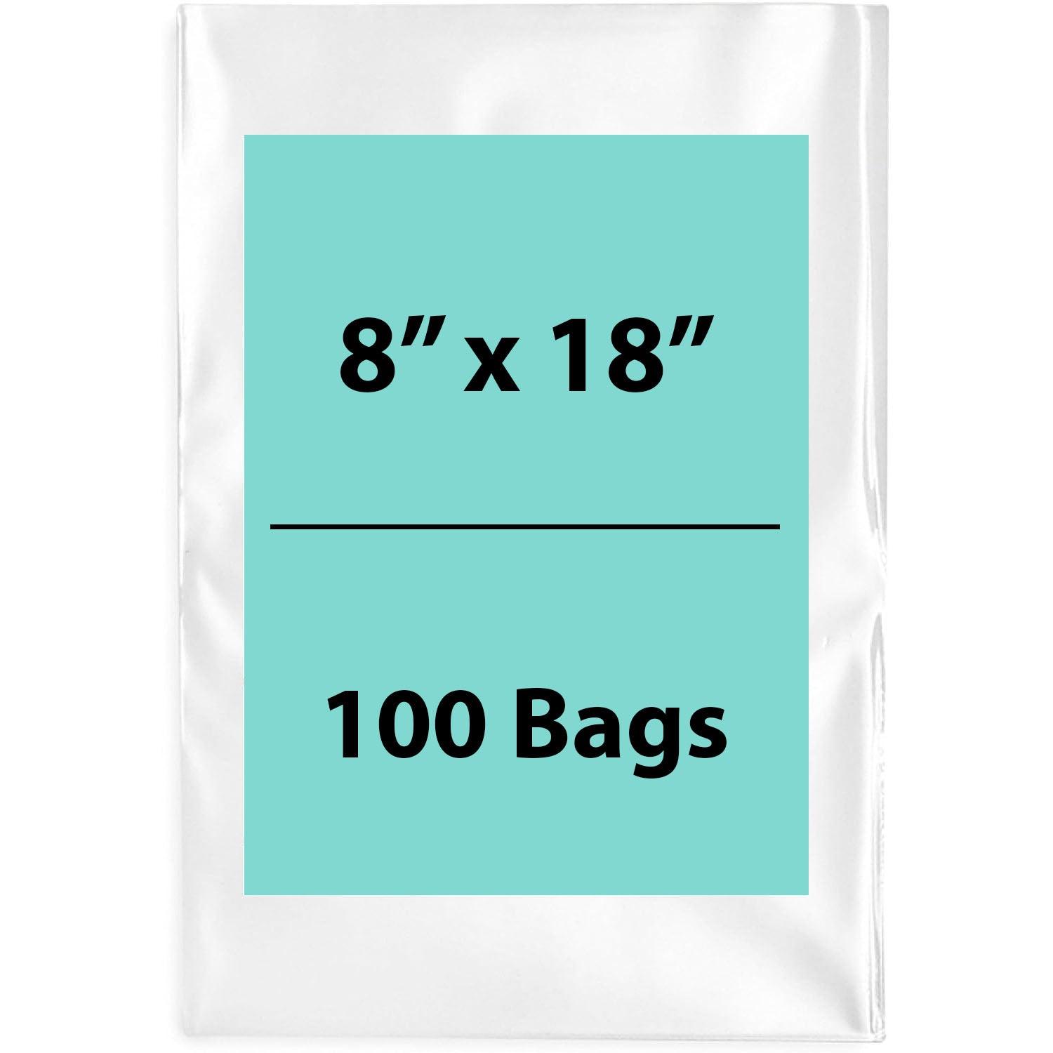 Clear Poly Bags 2 Mil Size: 8 inch (width) X 18 inch (height) Pack of 100 Bags