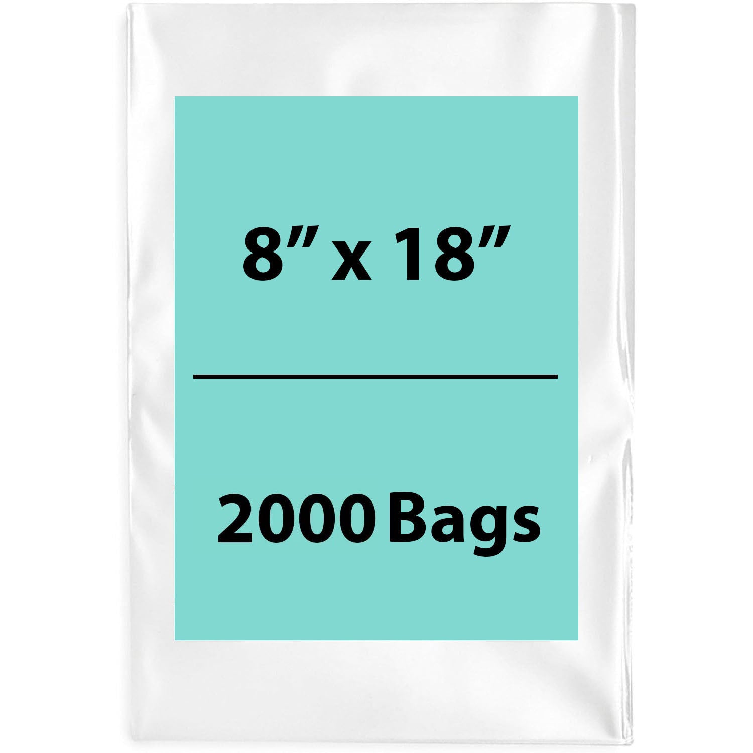 LDPE 2Mil Clear Poly Bags 8X18 inches 2000 Bags