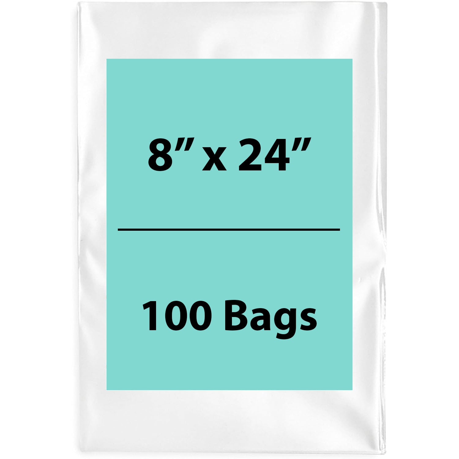 Clear Poly Bags 2 Mil Size: 8 inch (width) X 24 inch (height) Pack of 100 Bags