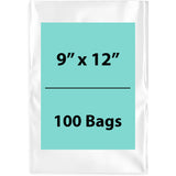 Clear Poly Bags 2 Mil Size: 9 inch (width) X 12 inch (height) Pack of 100 Bags