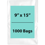 Clear Poly Bags 2 Mil Size: 9 inch (width) X 15 inch (height) Pack of 1000 Bags