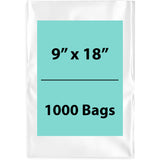 Clear Poly Bags Flat 2 Mil Size: 9 inch (width) X 18 (Height) Pack of 1000 Bags