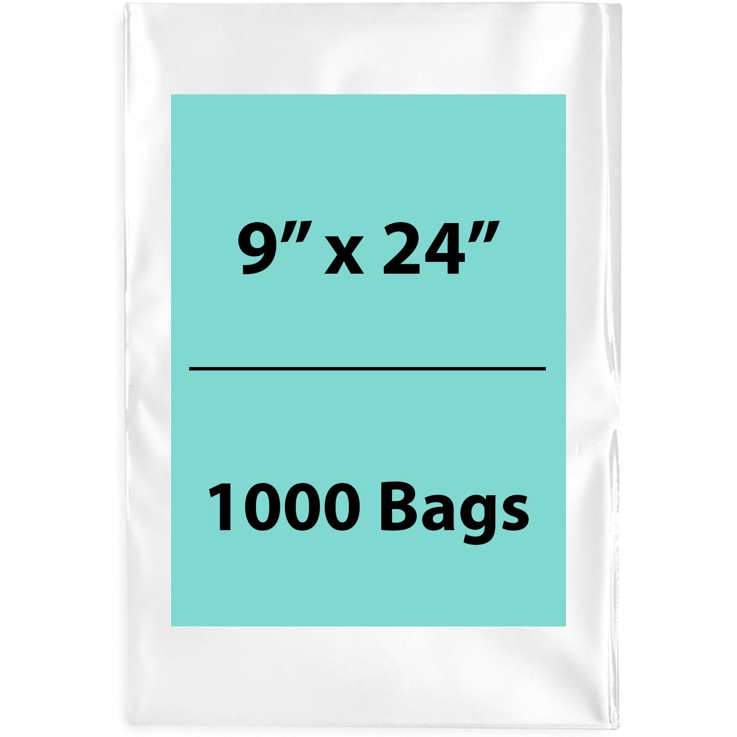 Clear Poly Bags 2 Mil Size: 9 inch (width) X 24 inch (Height) Pack of 1000 Bags