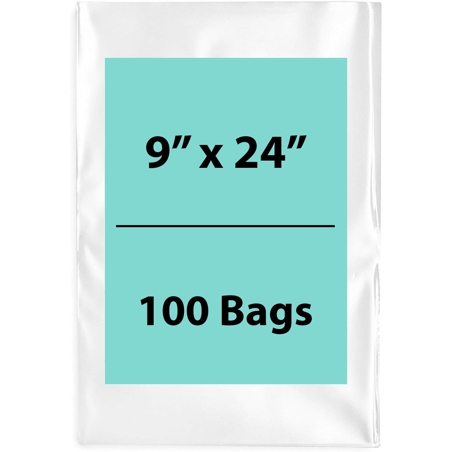Clear Poly Bags 2 Mil Size: 9 inch (width) X 24 inch (Height) Pack of 100 Bags