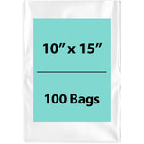 Clear Poly Bags 2 Mil Size: 10 inch (width) X 15 inch (Height) Pack of 100 Bags