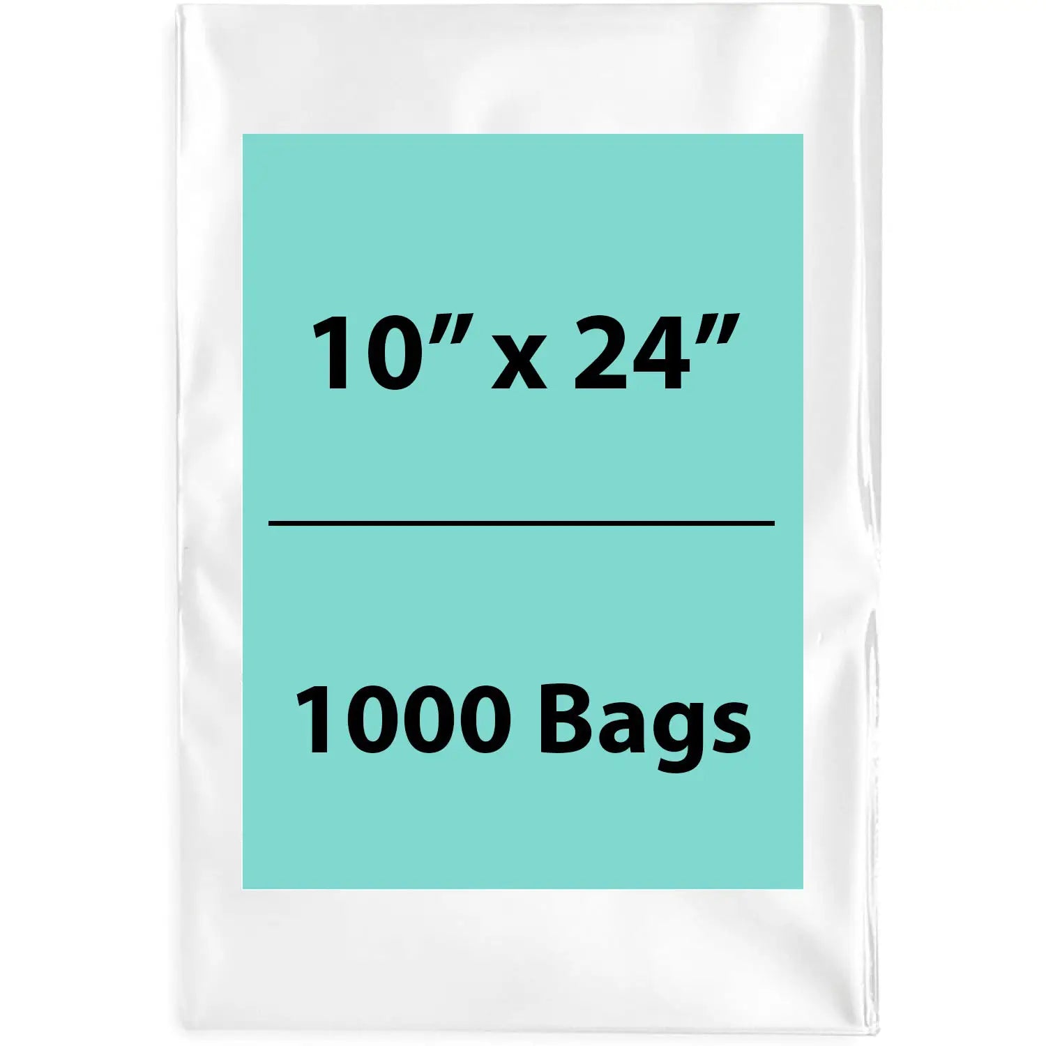 10X24 inches Clear Flat Poly Bags 2Mil Open Top (LDPE)