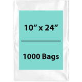 10X24 inches Clear Flat Poly Bags 2Mil Open Top (LDPE)