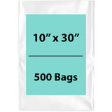 Clear Poly Bags 2 Mil Size: 10 inch (width) X 30 inch (Height) Pack of 500 Bags