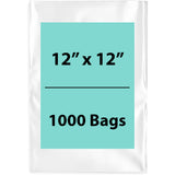 Clear Poly Bags 2 Mil Size: 12 inch (width) X 12 inch (Height) Pack of 1000 Bags