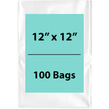 Clear Poly Bags 2 Mil Size: 12 inch (width) X 12 inch (Height) Pack of 100 Bags