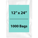 Clear Poly Bags 2 Mil Size: 12 inch (width) X 24 inch (Height) Pack of 1000 Bags