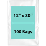 Clear Poly Bags 2 Mil Size: 12 inch (width) X 30 inch (Height) Pack of 100 Bags