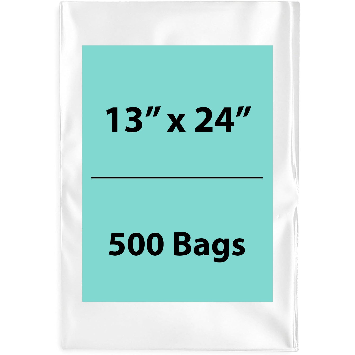 Clear Poly Bags 2 Mil Size: 13 inch (width) X 24 inch (Height) Pack of 500 Bags