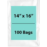 Clear Poly Bags 2 Mil Size: 14 inch (width) X 16 inch (Height) Pack of 100 Bags