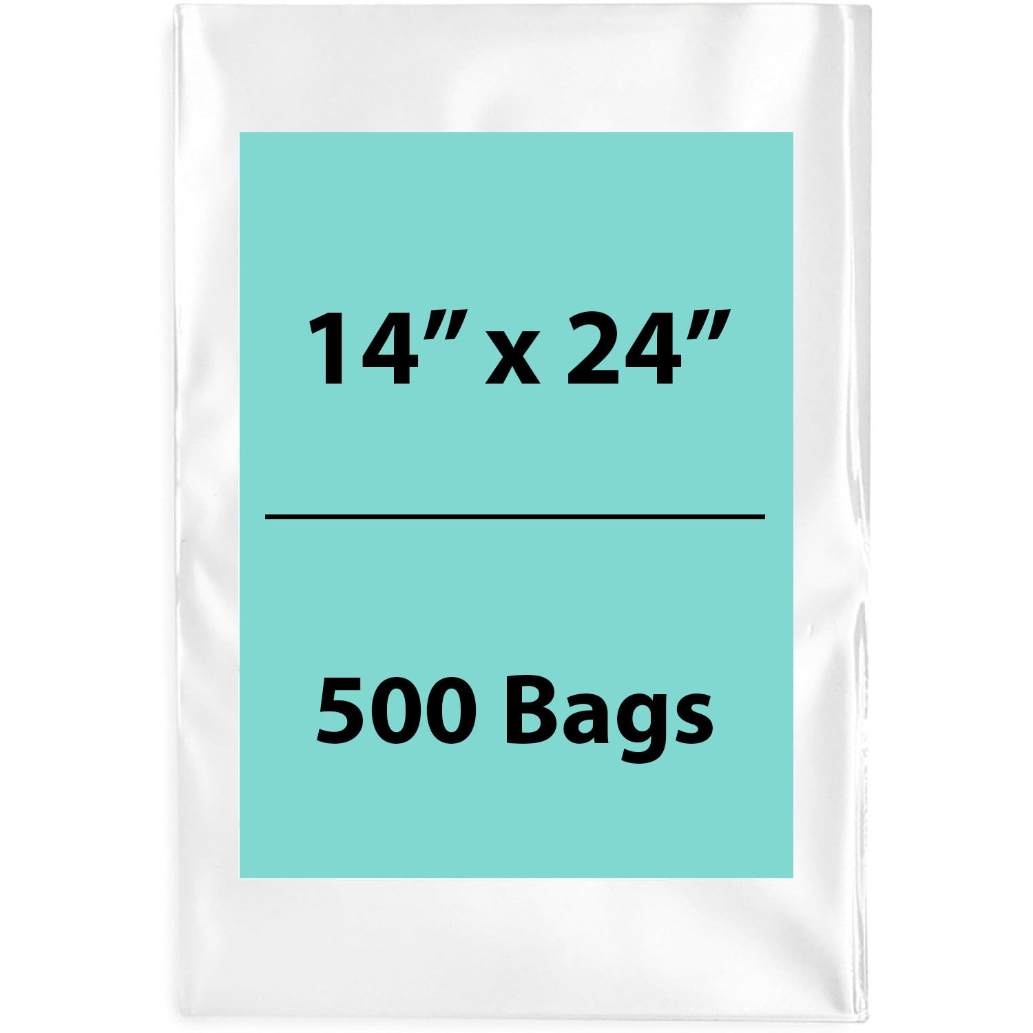 Clear Poly Bags 2 Mil Size: 14 inch (width) X 24 inch (Height) Pack of 500 Bags