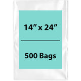 Clear Poly Bags 2 Mil Size: 14 inch (width) X 24 inch (Height) Pack of 500 Bags