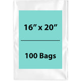 Clear Poly Bags 2 Mil Size: 16 inch (width) X 20 inch (Height) Pack of 100 Bags