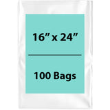 Clear Poly Bags 2 Mil Size: 16 inch (width) X 24 inch (Height) Pack of 100 Bags