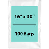 Clear Poly Bags 2 Mil Size: 16 inch (width) X 30 inch (Height) Pack of 100 Bags