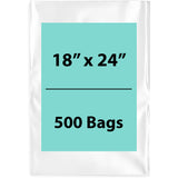 Clear Poly Bags 2 Mil Size: 18 inch (width) X 24 inch (Height) Pack of 500 Bags