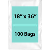 Clear Poly Bags 2 Mil Size: 18 inch (width) X 36 inch (Height) Pack of 100 Bags