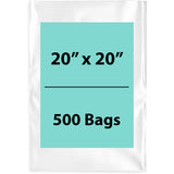 Clear Poly Bags 2 Mil Size: 20 inch (width) X 20 inch (Height) Pack of 500 Bags