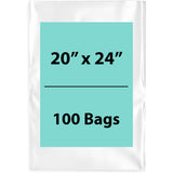 Clear Poly Bags 2 Mil Size: 20 inch (width) X 24 inch (Height) Pack of 100 Bags