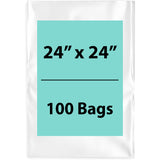 Clear Poly Bags 2 Mil Size: 24 inch (width) X 24 inch (Height) Pack of 100 Bags