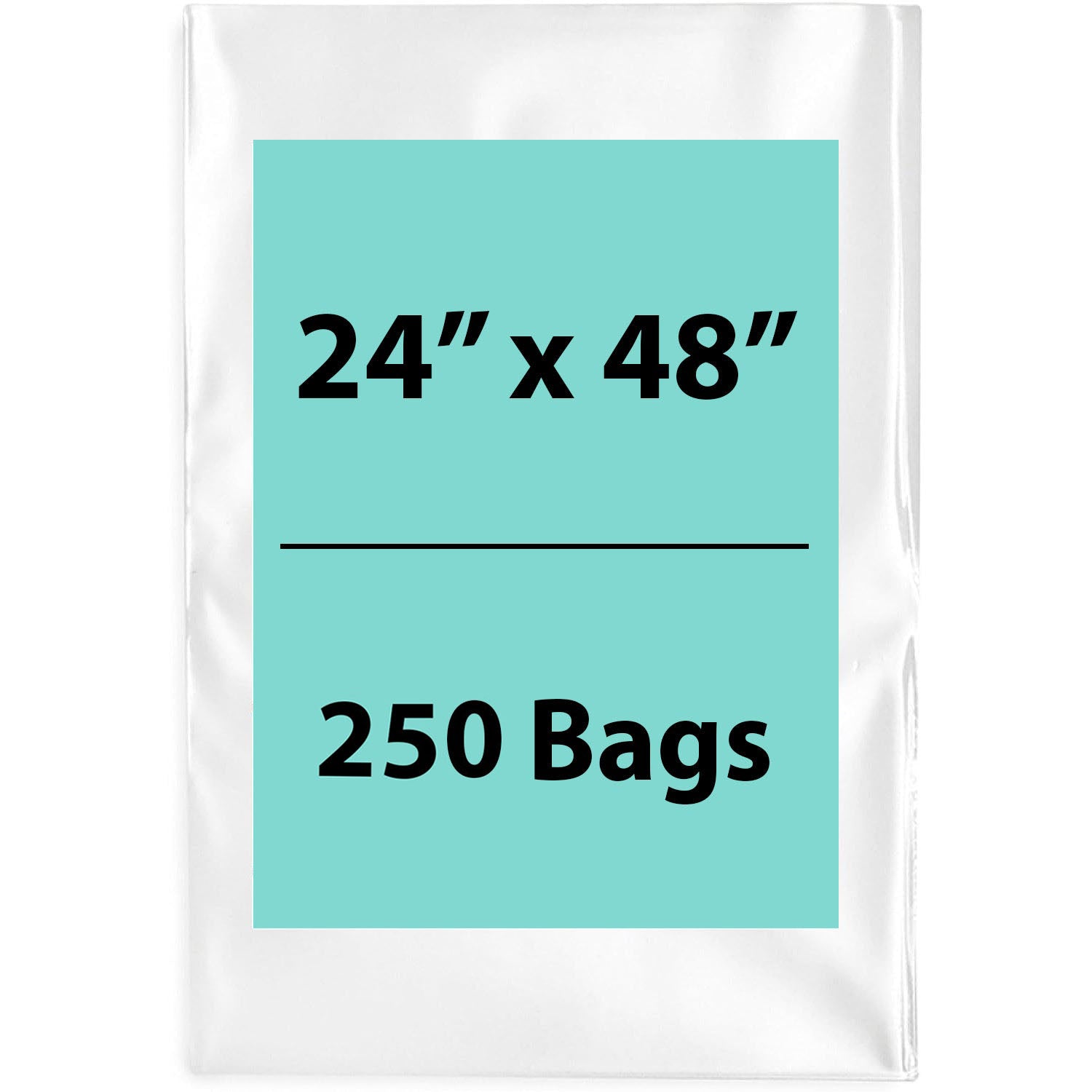 LDPE 2Mil Clear Poly Bags 24X48 inches 250 Bags