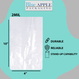 LDPE Clear Gusseted Poly Bags 2 mil 4" X 2" X 10"