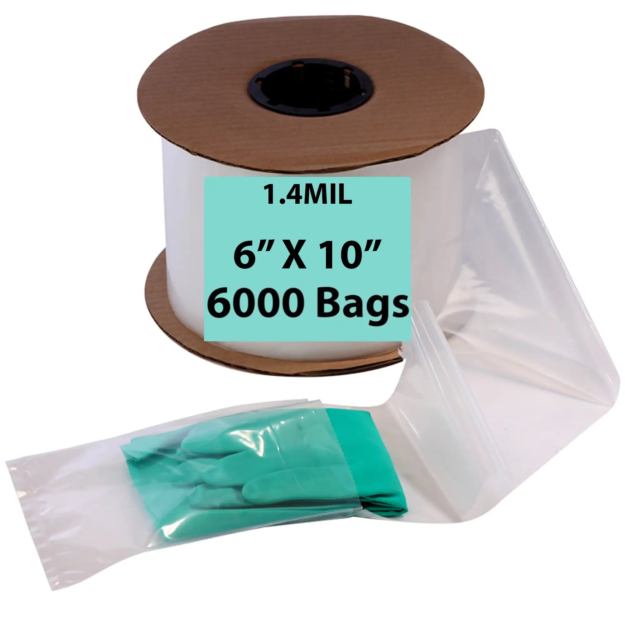Kwik-Fill® Pre-Opened Poly Bags on Roll 1.4 Mil 6"x10" 6000 Bags