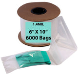 Kwik-Fill® Pre-Opened Poly Bags on Roll 1.4 Mil 6"x10" 6000 Bags